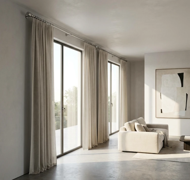 barras de acero para cortinas modernas
