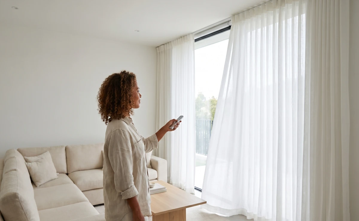 Installation automated curtains luxury penthouse Marbella