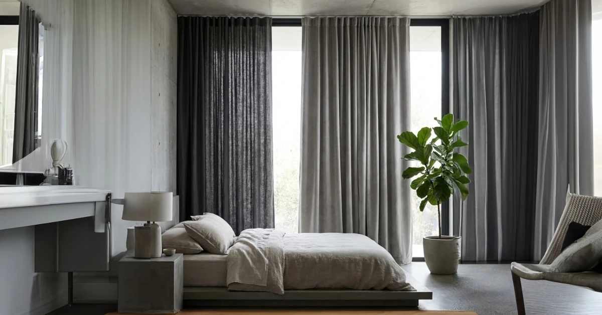Cortinas térmicas opacas a medida para dormitorio en Málaga