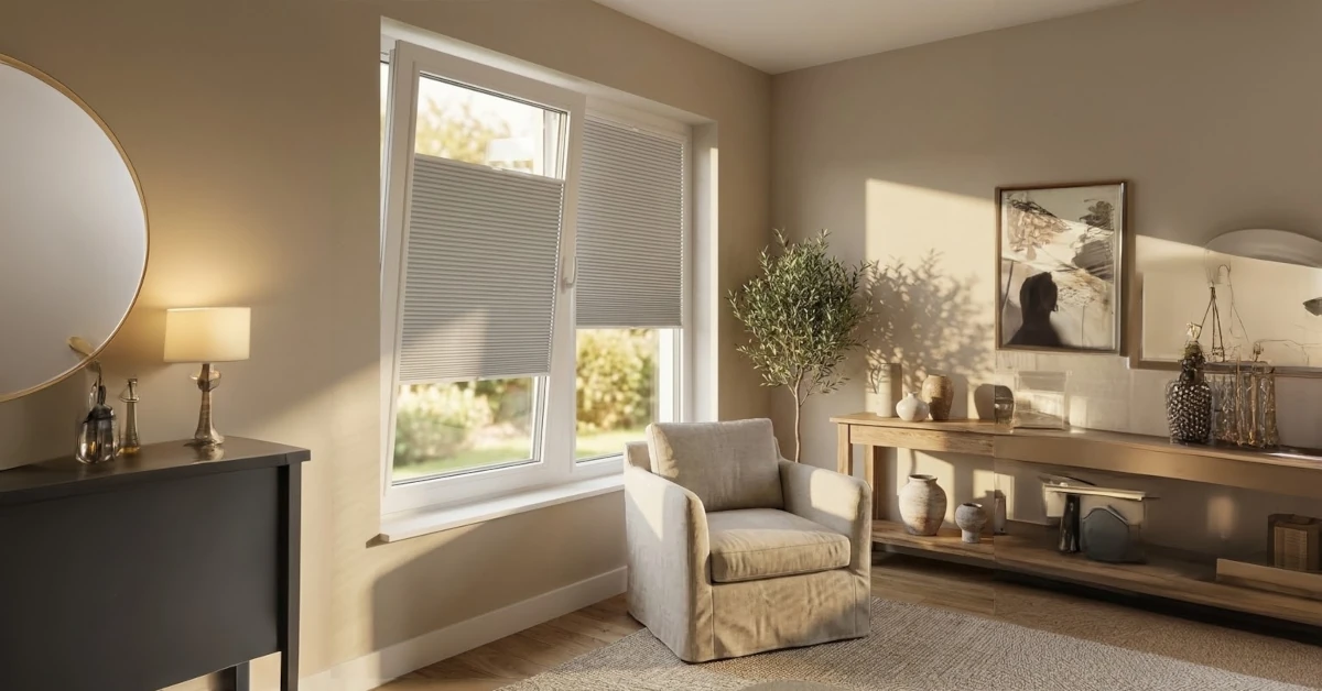 Pleated blinds in a contemporary villa in Marbella Pleated blinds in a contemporary villa in Marbella
