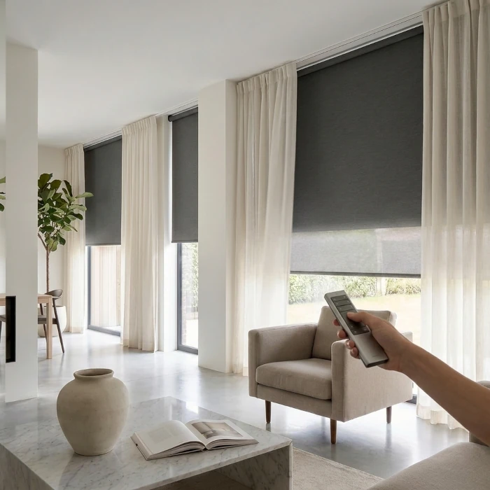 motorized curtains large windows Málaga