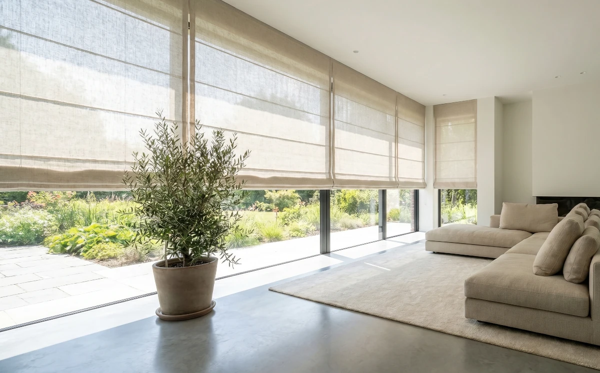 premium Roman blind fabrics Marbella