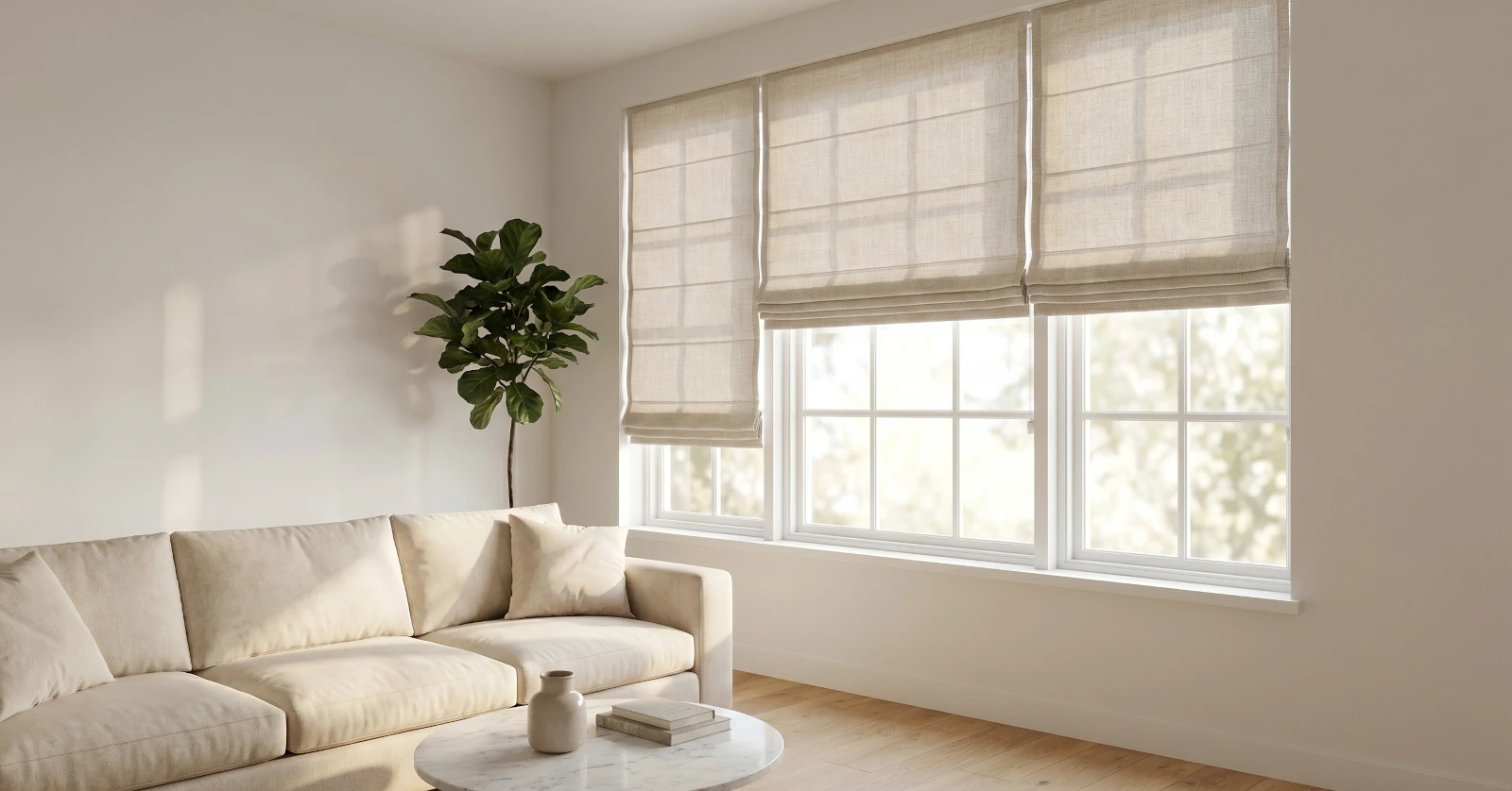 elegant Roman blinds luxury apartment Málaga