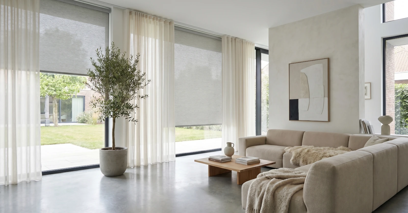 Screen Roller Blinds Marbella Contemporary Villa Screen roller blinds installed in a contemporary villa in Marbella