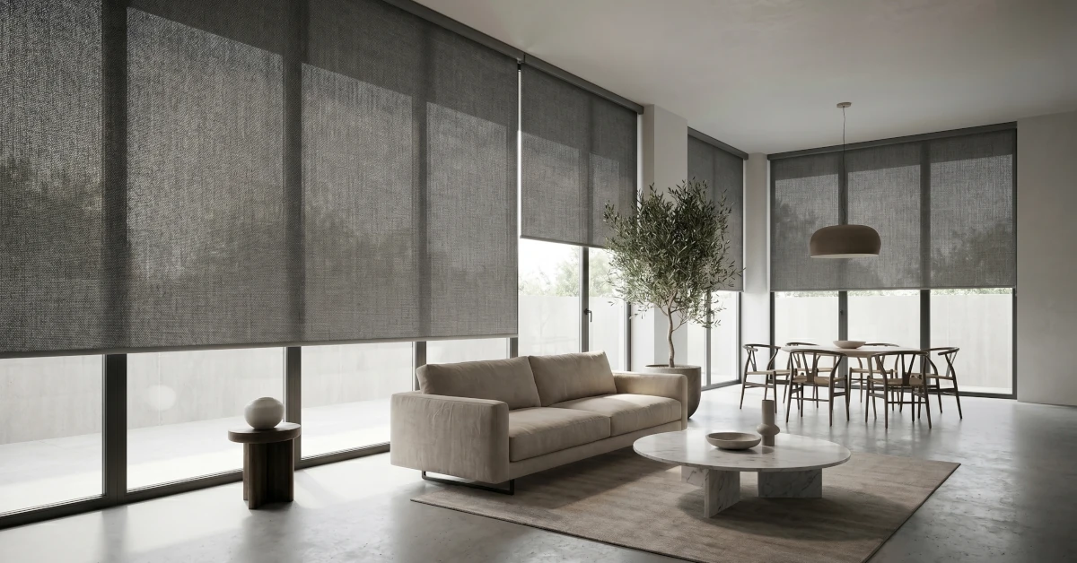 Screen Roller Blinds Marbella Contemporary Villa Screen roller blinds installed in a contemporary villa in Marbella