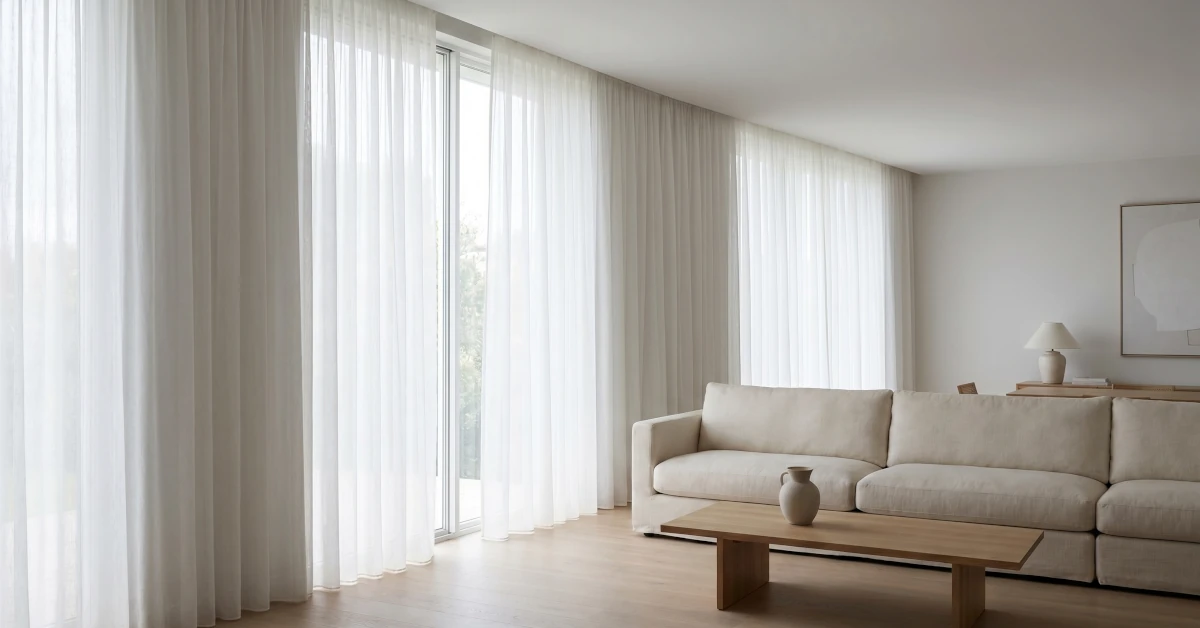 elegant voile curtains Marbella apartment