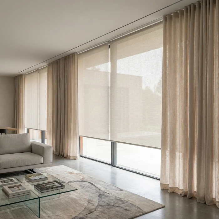 visillos lino natural grandes ventanales